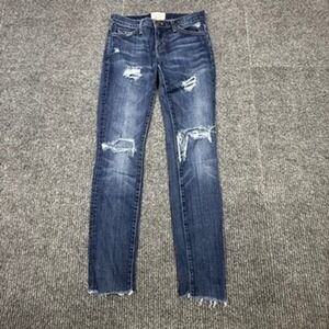 Current/Elliott The Skinny Loved Destroy Jeans Dark Wash Distressed 1968-0001 23